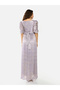 Embellished Waist Draped Puff Sleeve Maxi Dress - 7
