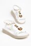 Alessi Women's White Buckle Comfortable Sole Daily Sandals - 2