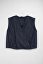 Men's Women's Indigo Double Breasted 100% Cotton Denim Vest Slim Fit - 3