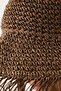 Hand Knitted Fringed Straw Hat Y8221 Brown - 3