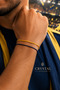 Set of 2 Yellow and Navy Blue Fan Bracelets Adjustable Macrame Braided Rope Unisex Lucky Bracelet - 2
