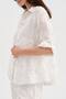 Women's Shirt with Complete Embroidery Detail and Foldable Sleeves Design - 6