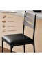 - Set of 2 Bar Stools with Backrest and Thick Cushion, Upholstered Dining Chairs with Padded Seat, Stools for Kitchen Island, Bar, Dining Room, Black - 4