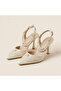 Alison Cream Pearl Detailed Heeled Shoes - 5