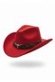 Unisex Internally Adjustable Metal Buckle Patterned Cowboy Hat Fedora Hat - 4