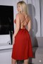 Red Slit Midi Length Backless Stylish Nightgown Long Nightgown Dress - 5