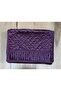 Satin Fabric Jewelry Organizer with 6 Pouches, 25x20x8 cm, Compact Storage for Travel (Purple)
