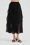 Women's Polka Dot Patterned Long Skirt with Ruffle Detail and Elastic Waist Design