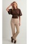 . Women's 100% Cotton Stretchy Bat Sleeve Fitted Waistline Crew Neck Summer Combed Cotton Sports T-Shirt - 3