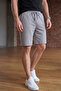 Men's Gray Combed Cotton Fabric Shorts Regular Fit Double Leg Side Pockets