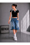 Y2K Embroidered Baggy Jean Shorts Bermuda/Shorts - 3