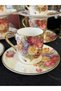 Kosova New Sedefli Rose Motif Coffee Cup Set 90 ml - 4