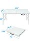 120cm Durable and Portable Folding Table - Adjustable Height, Non-Slip Feet, Waterproof, Easy to Clean - 136kg Capacity - For Indoors, Outdoors, Camping, Picnics - White - 2