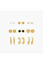 Pack of 9 Gold Tone Assorted Earrings with Pushback Closure
