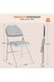 - Set of 2 Folding Metal Chairs with Non-Slip Ear Pads, Chair with Cotton and Linen Seat and Metal Frame, for Indoor and Outdoor Use, Room - 3