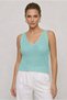 Twist Knot Detailed Premium Women's Knitwear Blouse – V-Neck Knit Textured Stylish Cropped Design - 3