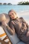 Pearl Ruffle Detailed Triple Hijab Swimsuit Mink