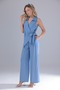 Double-Breasted Collar Tie-Up Top and Bottom Set