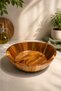 24 cm Acacia Wood Salad Bowl – Modern Bread Bowl, Stylish and Natural Presentation Bowl
