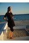 Zippered Half-Closed Hijab Swimsuit, Half-Sleeve Half-Closed Swimsuit with Tulle Flared Skirt - 8