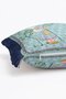 Ottoman Figured Bird and Tree Patterned Fringed Cushion Cover - Mint Green Cushion Cover with Navy Blue Tassels - 6