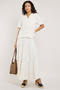 Solid Tiered Skirt with Elastic Waist - 3