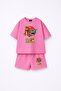 Super Bear Adventure Super Bear Printed Oversize 100% Cotton T-Shirt Shorts 2-Piece Children's Set