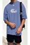 Men's Oversize Casual T-Shirt Earth Blue - 4