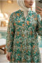 Women's Mediterranean-Inspired Floral Patterned Long Hijab Dress (Unlined) - 2