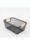 Black Mesh Storage Basket with Wooden Handles – Space-Saving Multipurpose Organizer for Closet, Laundry & Home Storage