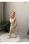 Cream Baby Boy Salopet Set with Gingham Shirt and Bow Tie for Special Occasions - 5