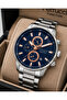 Men's Wristwatch Steel Band Silver Color Function Calendar Casual and Classic Style Gift Boxed