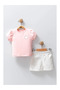 Baby Girl T-Shirt and Heart Patterned Gabardine Shorts Set (9-24 Months) - 4