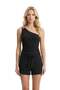 Premium - Tide Collection |   Black Lace-Up Wrinkled Textured Comfortable Cut Women's Shorts - 5