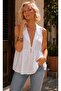 - Sky Touch V-Neck Low-Cut Tie Detail Muslin Shirt - Blouse - 3