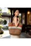 Striped Straw Tote Bag & Wide Brim Sun Hat Matching Summer Set - 3