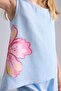 Sleeveless Floral Light Blue Blouse Girl Child H9939A826Hs - 4