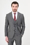 Striped Slim Fit Mono Collar Classic Men's Suit Black - 45473.26Y - 7