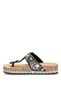26Y217-4 Women's Stoned Flat Slippers Black - 4