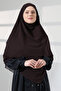 Hijab Chiffon Veil Three-Layer Short Souffle Khimar, Practical Hijab Shawl Triangle Cut - Brown