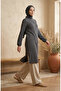 Bubble Fabric Elastic Sleeve Tunic 0552-07 Gray - 2