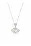 316L Steel Chain Silver Color Fan Model Women's Necklace |   Elegant Design with Zircon Stone and Pearl Detailing