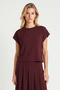 Modal Padded T-Shirt Skirt Set Lnt0041 Mürdüm - 4