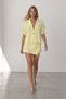Women's Yellow Jacket Collar Oversize Linen Shirt and Tie-Up Shorts Skirt Set Alc-X13941 - 2