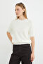Lace Sleeves and Collar Knitwear Blouse - 5