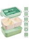 Bento Boxes for Adults,Kids Lunch Boxes,Large Capacity,Microwave Safe,Dishwasher Safe,Freezer Safe,Meal Fruit Snack,1400 ML,Spoon&fork Included,Sage Green