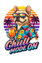 Chill Mode on Sticker Car, Motorcycle, Helmet, Laptop, Glass Sticker Label 13X10 cm