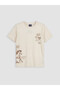 Lcw Kids Beige Crew Neck Boy's Pajama Set with Shorts - 4