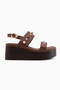 Mariah Brown Beaded Detailed Wedge Heeled Women's Sandals - 3