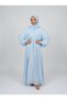 Hijab Dress with Ruffle Detail, Elastic Waist, Modal Fabric, Flight-Ready Comfortable Cut, Summer Maxi Dress, Yellow - 4